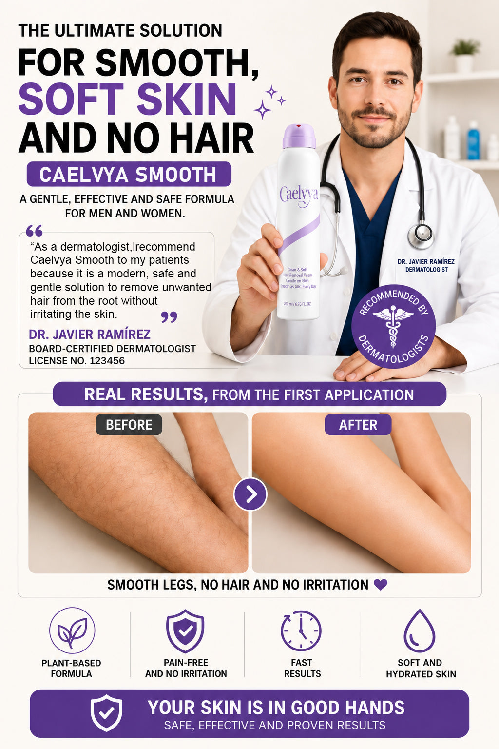 Caelvya Bikini Pain-Free Hair Removal Cream for Sensitive Skin