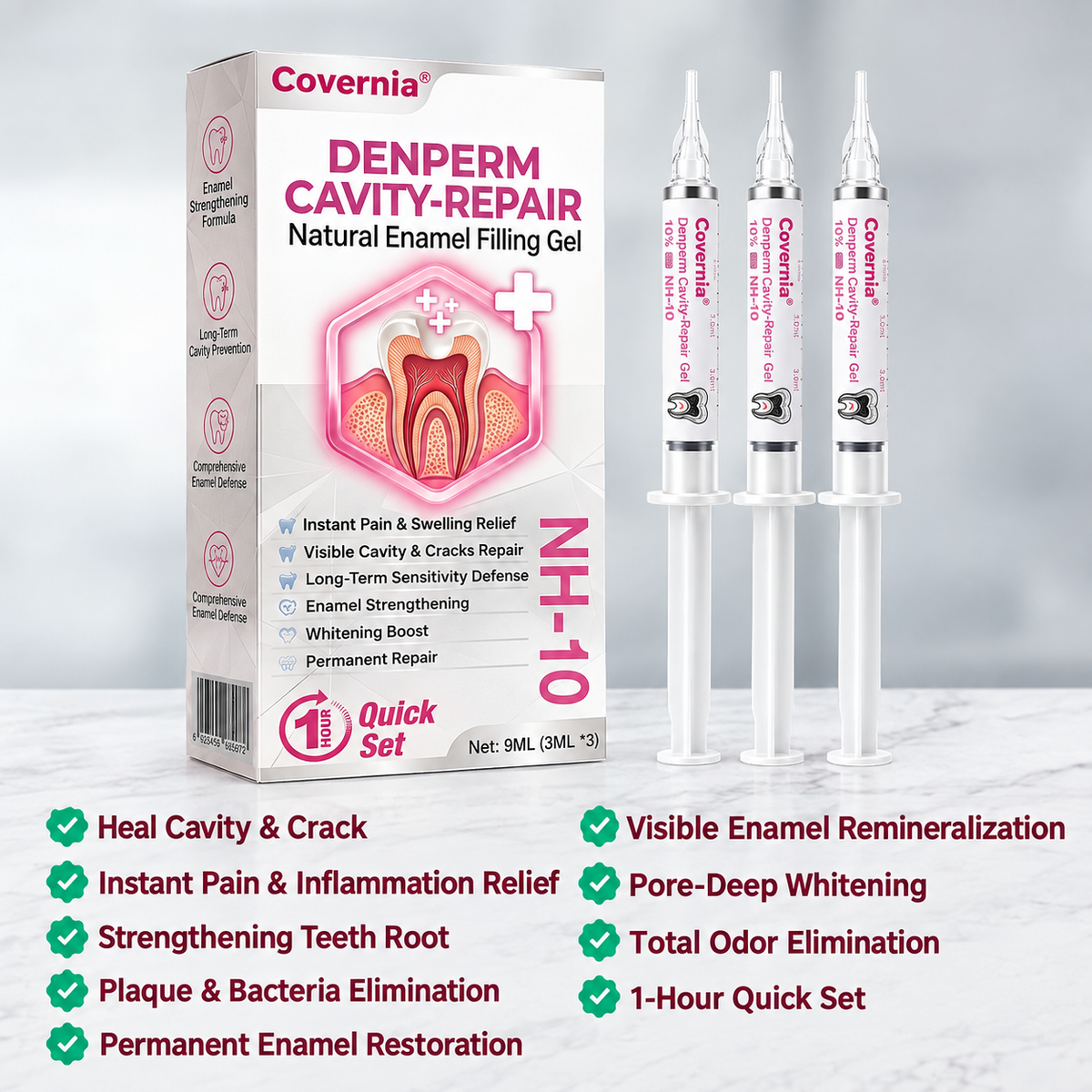 Covernia® DenPerm Cavity-Repair Natural Enamel Filling Gel